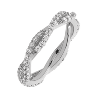 14K White Gold band with 60 Round Lab Grown Diamond having TCW-.9