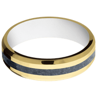 14K Yellow Gold + Polish , Polish Finish + White