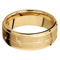 10K Yellow Gold + Sand , Polish Finish