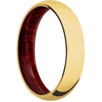 18K Yellow Gold + Polish Finish + Blood Wood