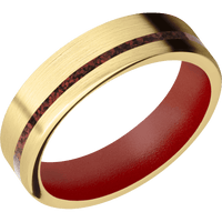10K Yellow Gold + Satin , Satin Finish + Habanero Red