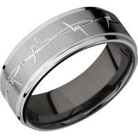 10K White Gold + Sand , Polish Finish + Tantalum Noir