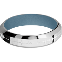 14K White Gold + Polish , Polish Finish + Polar Blue