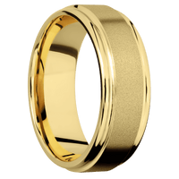 14K Yellow Gold + Sand , Polish Finish