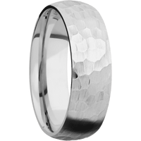 14K White Gold + Hammer Finish