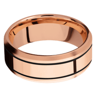 14K Rose Gold + Bead , Bead Finish