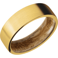 18K Yellow Gold + Satin Finish + Whiskey Barrel