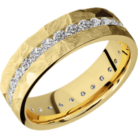 18K Yellow Gold + Rock Finish