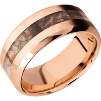 14K Rose Gold + Hammer , Polish Finish