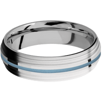 14K White Gold + Polish , Bead Finish + Titanium