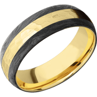 14K Yellow Gold + Hammer Finish