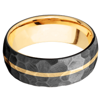 Zirconium + Rock Finish + 14K Yellow Gold