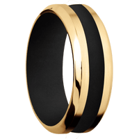 10K Yellow Gold + Satin , Polish Finish + Black