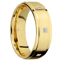 14K Yellow Gold + Satin , Polish Finish