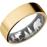 10K Yellow Gold + Anglesatin Finish + Titanium