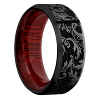 Zirconium + Polish , Satin Finish + Blood Wood