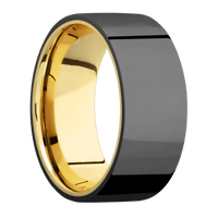 Zirconium + Polish Finish + 10K Yellow Gold
