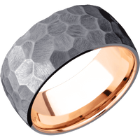 Tantalum + Rock Finish + 14K Rose Gold