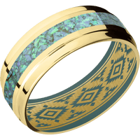 14K Yellow Gold + Polish , Polish Finish + Northern Lights