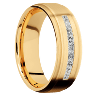 14K Yellow Gold + Satin , Satin Finish