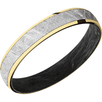 10K Yellow Gold + Polish Finish + Forged Carbon Fiber
