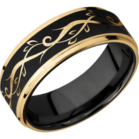 10K Yellow Gold + Stone , Polish Finish + Zirconium