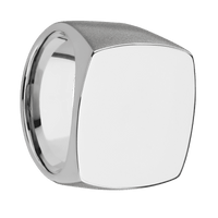 Extra Large Cushion signet ring (22x22mm) in Titanium, with a Wide style band.