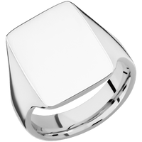 Large Rectangle signet ring (20x14.5mm) in 14K White Gold, with a Thin style band.