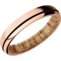14K Rose Gold + Crosssatin , Crosssatin Finish + Natural Oak