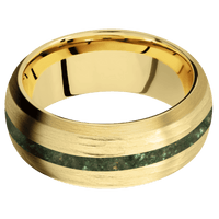 10K Yellow Gold + Treebarkh , Satin Finish