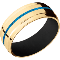 22K Yellow Gold + Polish , Polish Finish + Black