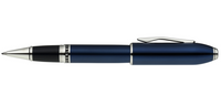 Peerless™ Polished Translucent Cobalt Blue Engraved Diamond Pattern with Polished Chrome Appointments and Swarovski Crystal Rollerball Pen