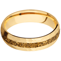 10K Yellow Gold + Hammer Finish
