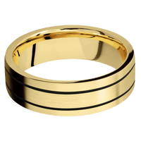 14K Yellow Gold + Machine Finish