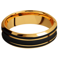 22K Yellow Gold + Sand , Polish Finish