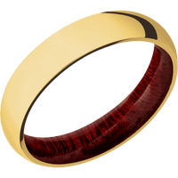 18K Yellow Gold + Polish Finish + Blood Wood