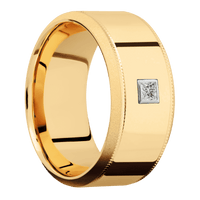 10K Yellow Gold + Polish , Bead Finish
