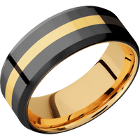 Zirconium + Polish , Satin Finish + 14K Yellow Gold
