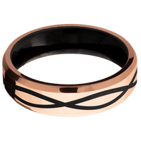 10K Rose Gold + Polish , Polish Finish + Ebony