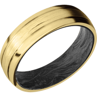 10K Yellow Gold + Treebarkh , Satin Finish + Forged Carbon Fiber
