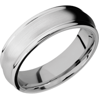 14K White Gold + Satin , Polish Finish + Titanium