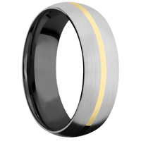 10K White Gold + Satin Finish + Zirconium