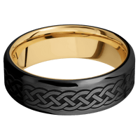 Zirconium + Satin , Polish Finish + 10K Yellow Gold