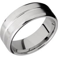 14K White Gold + Polish , Satin Finish