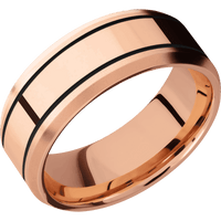 14K Rose Gold + Bead , Bead Finish