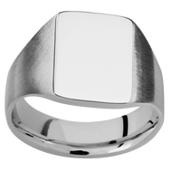 Medium Rectangle signet ring (16x11.5mm) in Titanium, with a Wide style band.