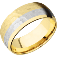 14K Yellow Gold + Hammer , Polish Finish