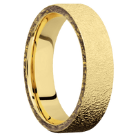 14K Yellow Gold + Stipple Finish