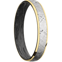 10K Yellow Gold + Polish Finish + Forged Carbon Fiber