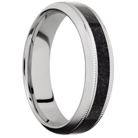 14K White Gold + Hammer , Satin Finish